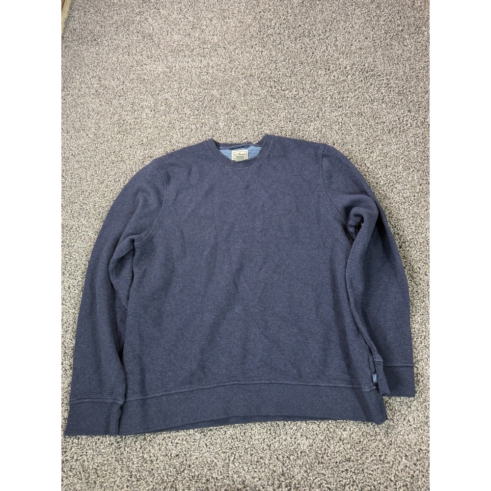 L.L. Bean All Seasons Textured Crewneck Sweatshirt Men's Size Large Blue